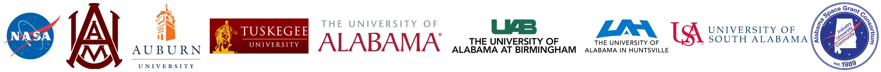The Alabama Space Grant Consortium Member Logos